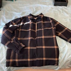 Abercrombie and Fitch Mens Sherpa Lined Flannel Jacket